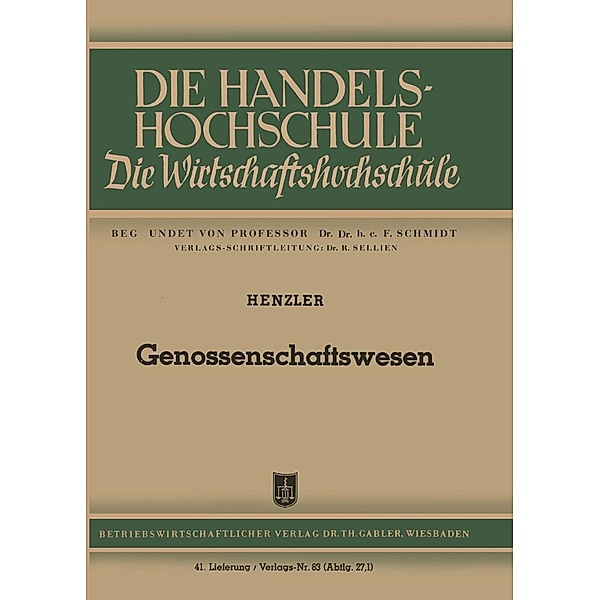 Genossenschaftswesen, Reinhold Henzler