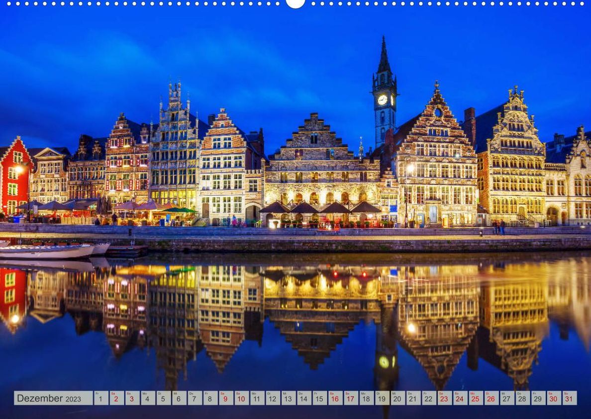 Gent - die geschichtsträchtige Perle in Flandern Wandkalender 2023 DIN A2  quer - Kalender bestellen