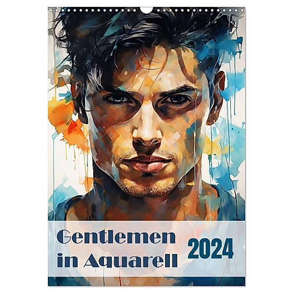 Gentlemen in Aquarell (Wandkalender 2024 DIN A3 hoch), CALVENDO Monatskalender, Calvendo, Ally Bee