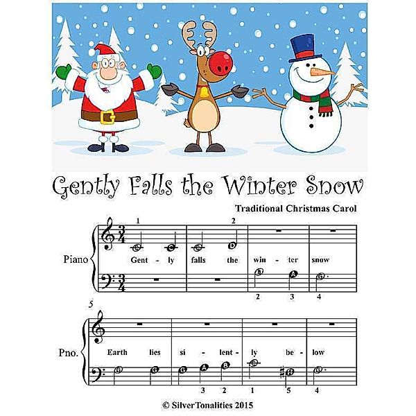 Gently Falls the Winter Snow - Beginner Tots Piano Sheet Music, Silver Tonalities