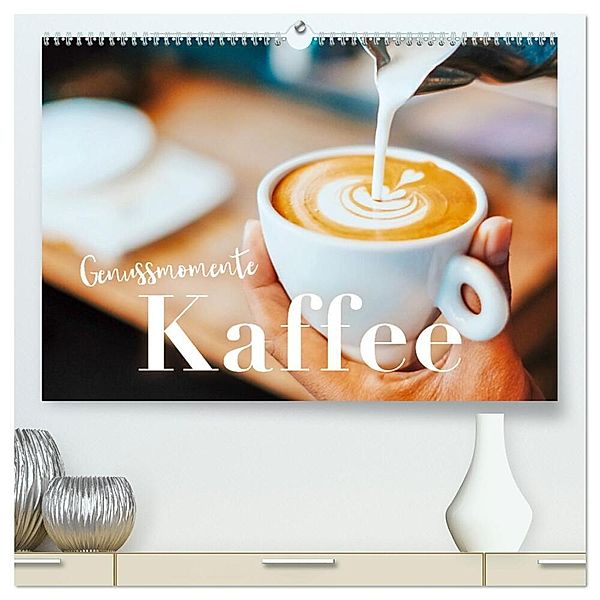 Genussmomente Kaffee (hochwertiger Premium Wandkalender 2024 DIN A2 quer), Kunstdruck in Hochglanz, M. Scott