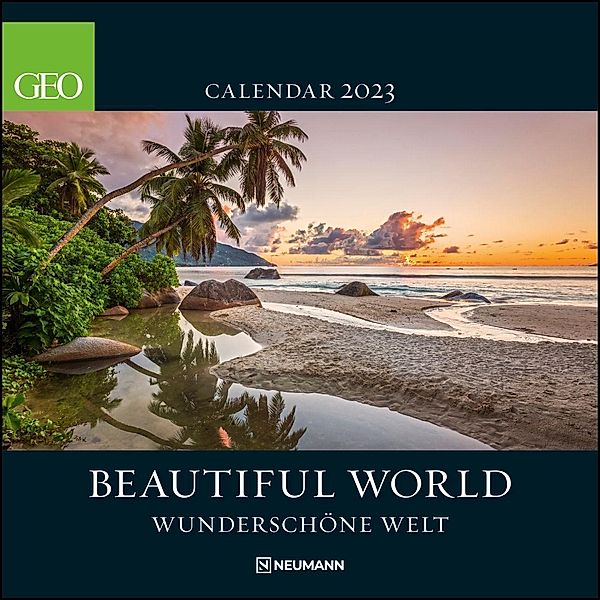GEO Beautiful World 2023 - Wand-Kalender - Natur-Kalender - Broschüren-Kalender - 30x30 - 30x60 geöffnet