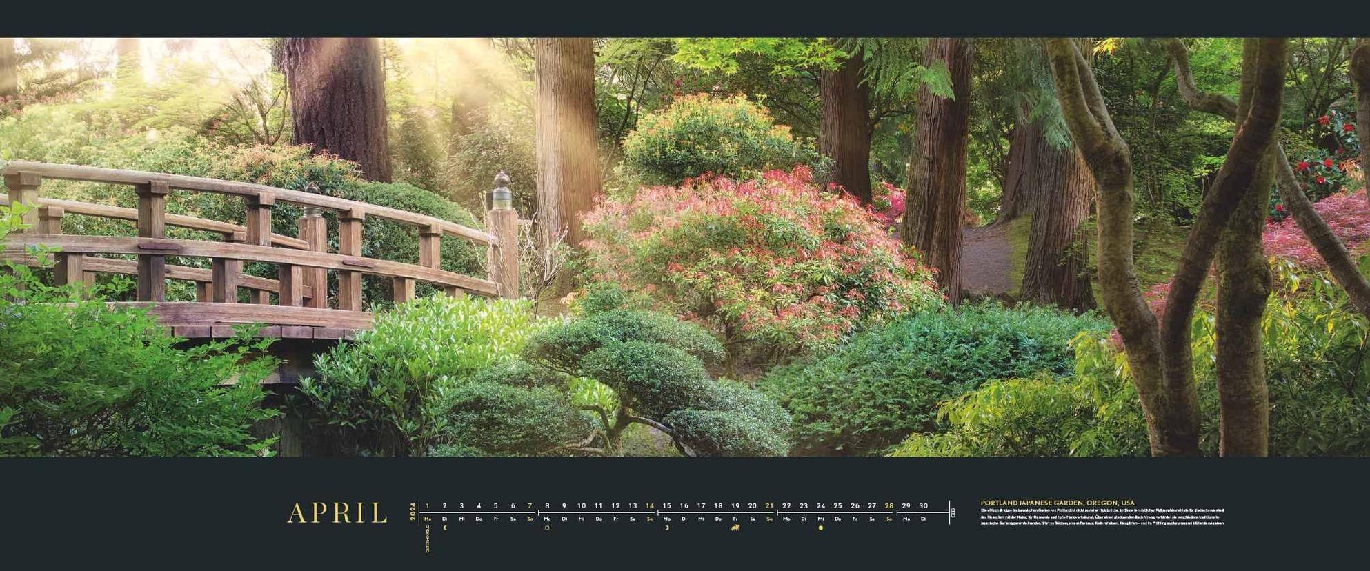 GEO Panorama: Die schönsten Gärten 2024 - Panorama-Kalender - Wand-Kalender  - Groß-Format - Bildkalender - 120x50 cm - Kalender bestellen