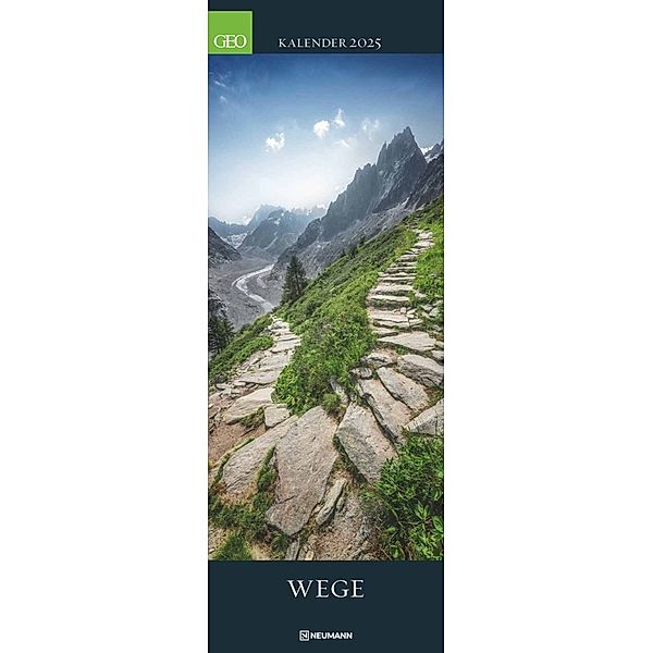 GEO - Wege Wandkalender 2025, 25x69cm, zwölf traumhafte Wege, Kalender mit eindrucksvollen Fotografien