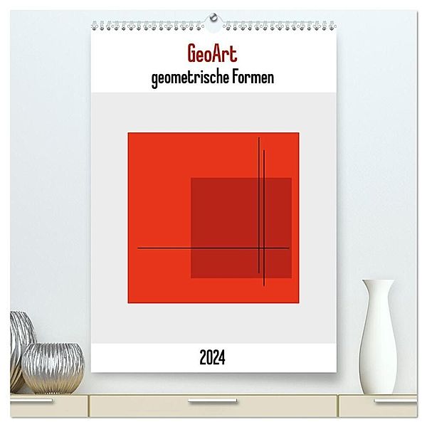 GeoArt - geometrische Formen (hochwertiger Premium Wandkalender 2024 DIN A2 hoch), Kunstdruck in Hochglanz, Franco Tessarolo