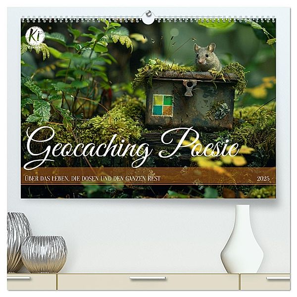 Geocaching Poesie (hochwertiger Premium Wandkalender 2025 DIN A2 quer), Kunstdruck in Hochglanz, Calvendo, Kerstin Waurick