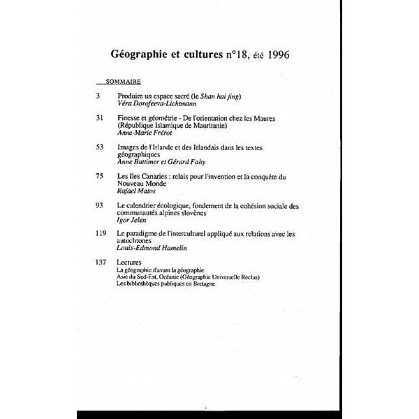 Geographie et cultures n(deg)18 / Hors-collection, Collectif