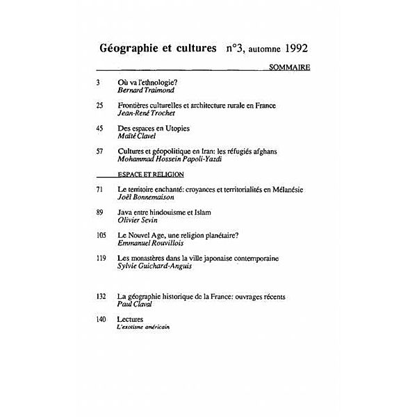 Geographie et cultures n(deg)3 / Hors-collection, Collectif