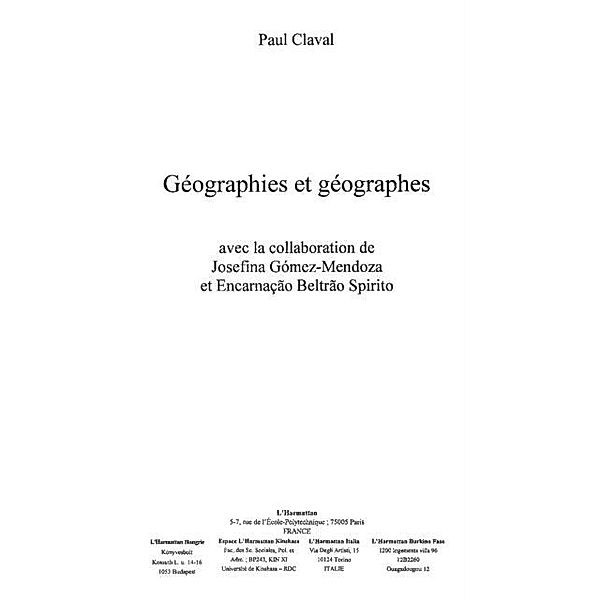 Geographies et geographes / Hors-collection, Collectif