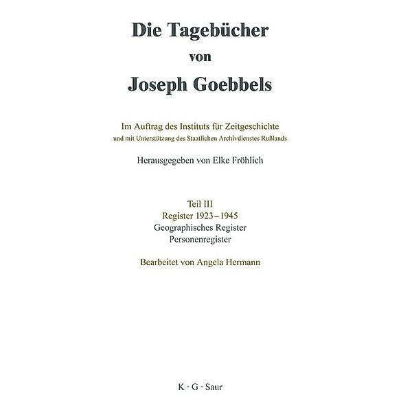 Geographisches Register und Personenregister