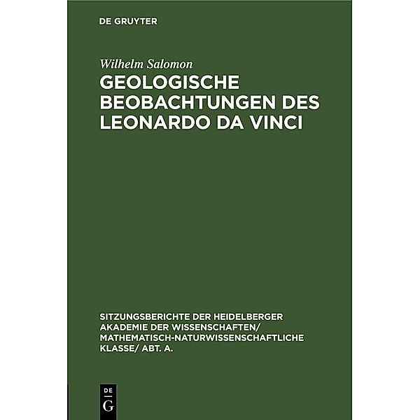 Geologische Beobachtungen des Leonardo da Vinci, Wilhelm Salomon