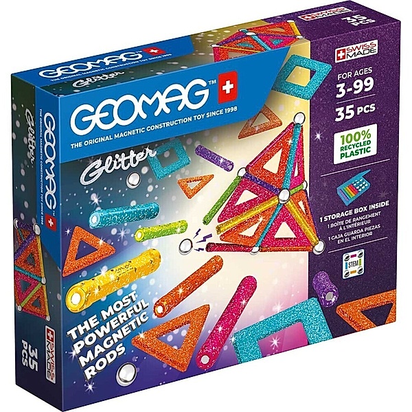 Geomag, InVento Geomag Glitter Panels Recycled 35