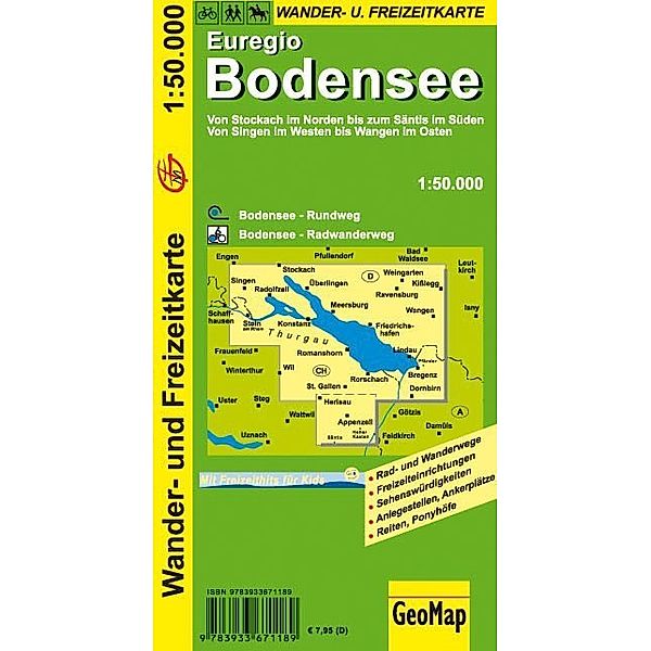 GeoMap Karte Euregio Bodensee Wander- und Freizeitkarte