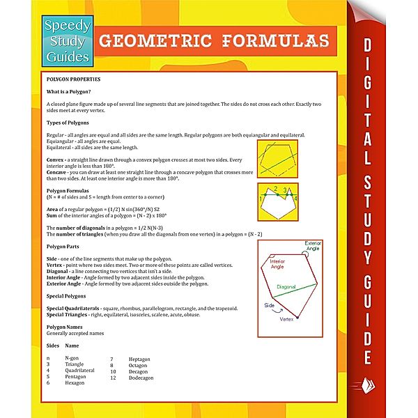 Geometric Formulas (Speedy Study Guide), Speedy Publishing