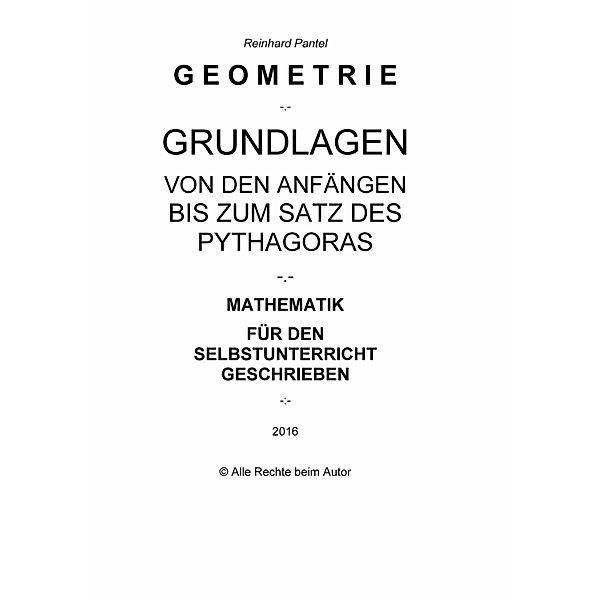 GEOMETRIE - LEHRBUCH, Reinhard Pantel