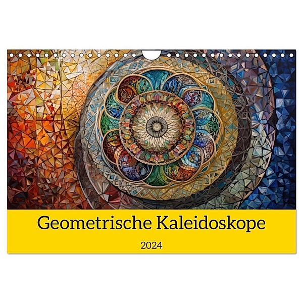 Geometrische Kaleidoskope (Wandkalender 2024 DIN A4 quer), CALVENDO Monatskalender, Bonheur18 Switzerland