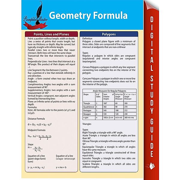 Geometry Formula / Dot EDU, Pamphlet Master