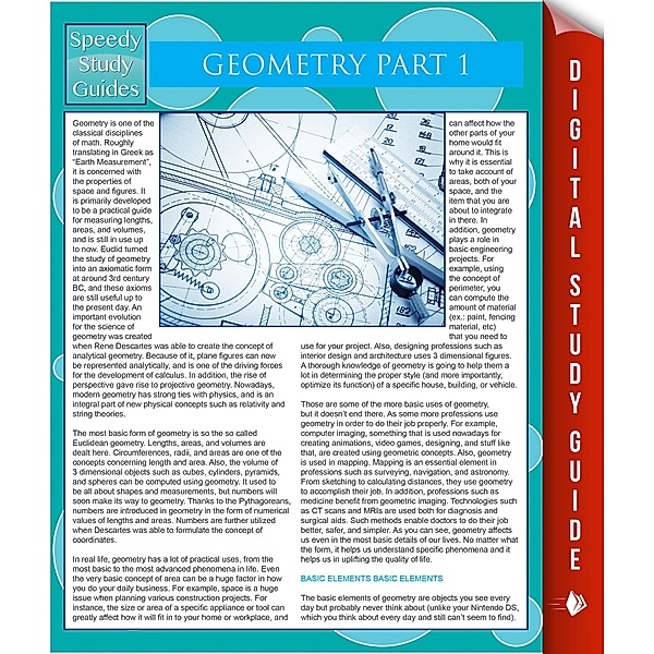 Geometry Part 1 (Speedy Study Guides), Speedy Publishing