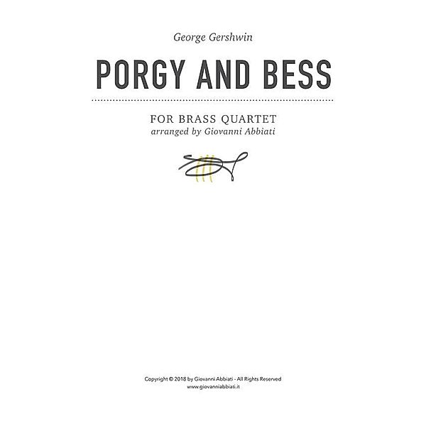 George Gershwin Porgy and Bess for Brass Quartet, Giovanni Abbiati