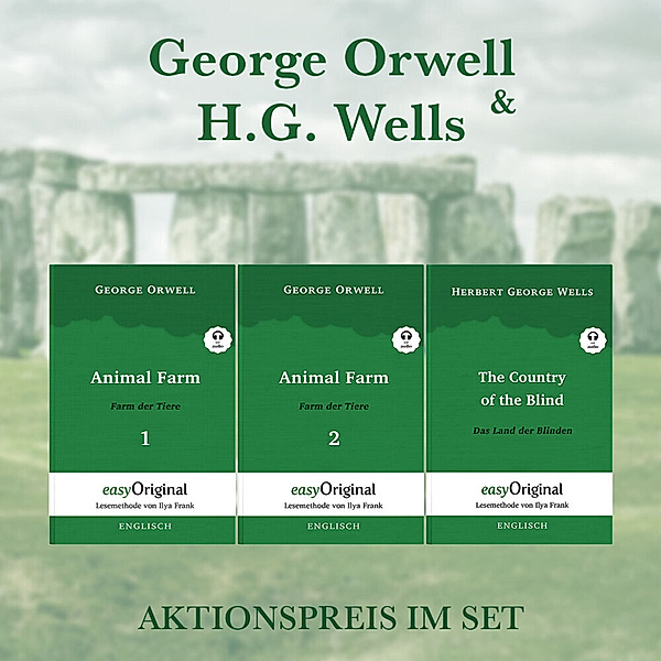 George Orwell & H.G. Wells (Bücher + 3 MP3 Audio-CDs) - Lesemethode von Ilya Frank, m. 3 Audio-CD, m. 3 Audio, m. 3 Audio, 3 Teile, George Orwell, H. G. Wells