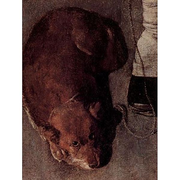 Georges de La Tour - Ghironda-Spieler (Drehleier) mit Hund, Detail: Hund - 100 Teile (Puzzle)