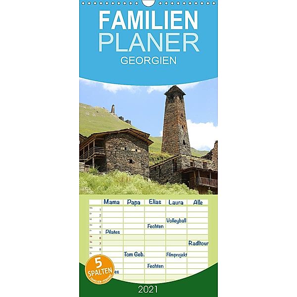 GEORGIEN - Familienplaner hoch (Wandkalender 2021 , 21 cm x 45 cm, hoch), samuel schmid, huttwil (schweiz)