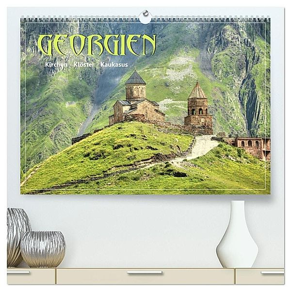 Georgien - Kirchen Klöster Kaukasus (hochwertiger Premium Wandkalender 2025 DIN A2 quer), Kunstdruck in Hochglanz, Calvendo, Dirk Stamm