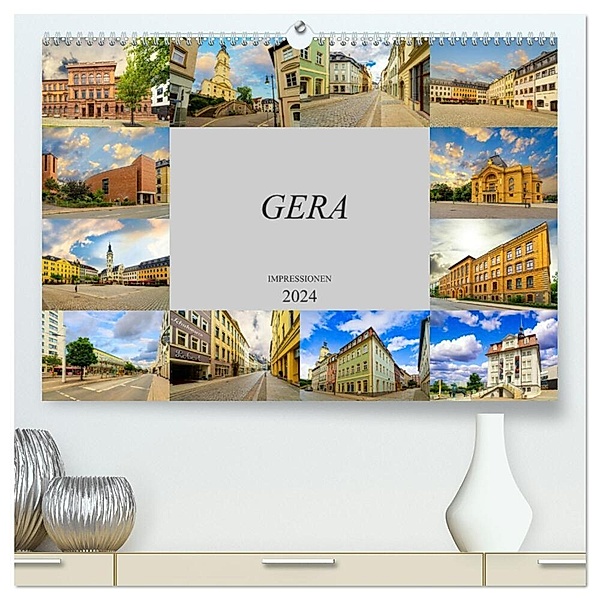 Gera Impressionen (hochwertiger Premium Wandkalender 2024 DIN A2 quer), Kunstdruck in Hochglanz, Dirk Meutzner