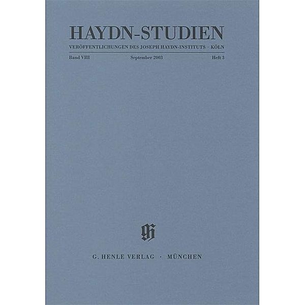 Gerlach, S: Haydn-Studien. Veröffentlichungen des Joseph Hay, Sonja Gerlach, Armin Raab, Gerhard J Winkler, Peter Pesic, Laurence Joyce