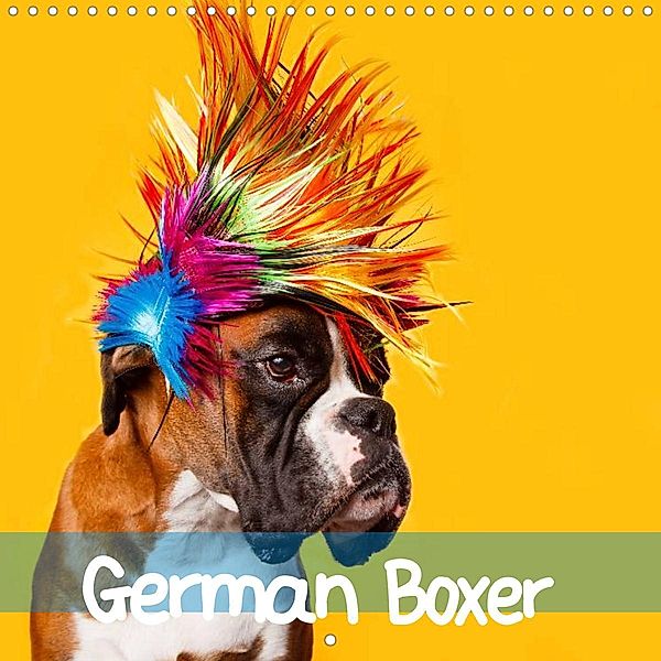 German Boxer (Wall Calendar 2022 300 × 300 mm Square), Kerstin Mielke