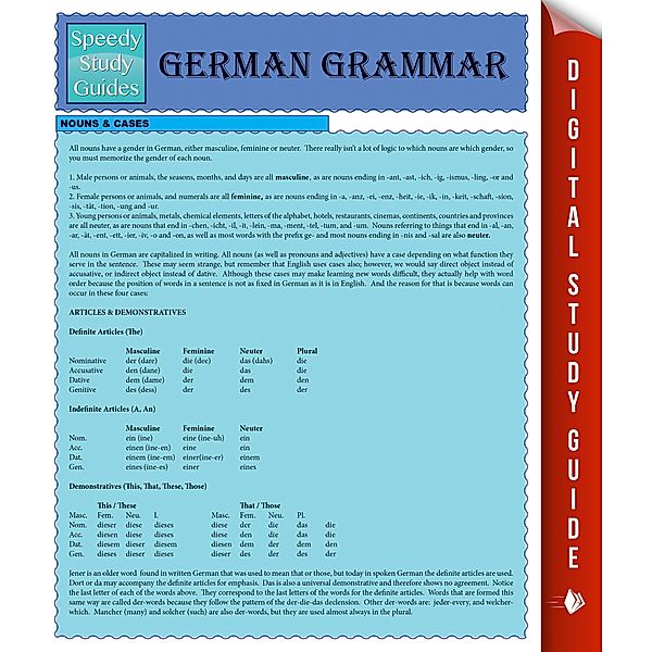 German Grammar (Speedy Study Guides) / Dot EDU, Speedy Publishing