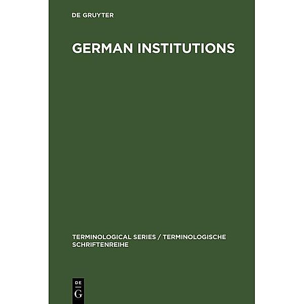 German Institutions / Terminologische Schriftenreihe Bd.3