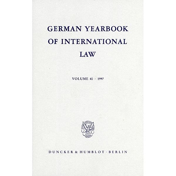 German Yearbook of International Law / Jahrbuch für Internationales Recht.