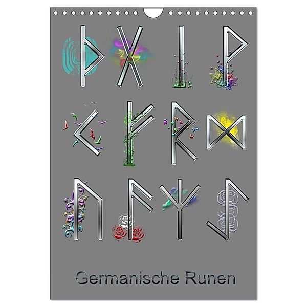 Germanische Runen (Wandkalender 2024 DIN A4 hoch), CALVENDO Monatskalender, Kornelia Kauss