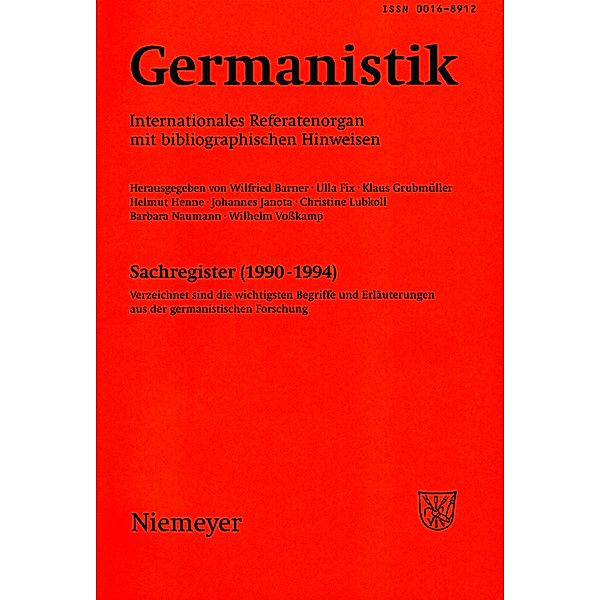 Germanistik / Germanistik, Sachregister (1990-1994)