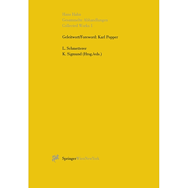 Gesammelte Abhandlungen - Collected Works, Hans Hahn