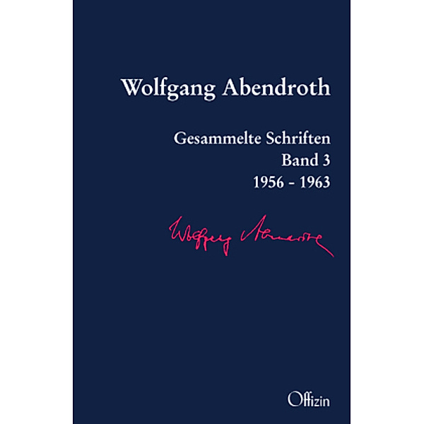 Gesammelte Schriften, Wolfgang Abendroth