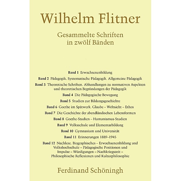 Gesammelte Schriften, Gesammelte Schriften, 1 Ex., Wilhelm Flitner