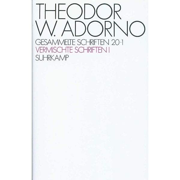 Gesammelte Schriften in 20 Bänden, 2 Teile, Theodor W. Adorno