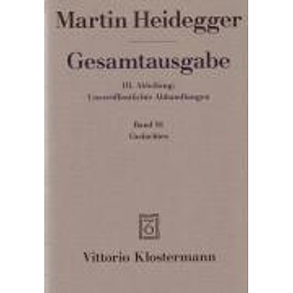 Gesamtausgabe: Bd.81 Gedachtes, Martin Heidegger