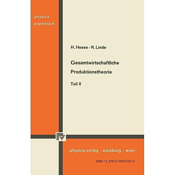 Gesamtwirtschaftliche Produktionstheorie, H. Hesse, R. Linde