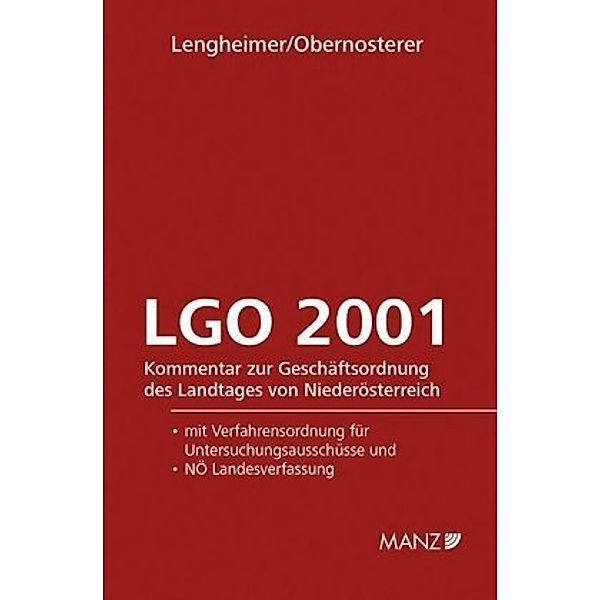 Geschäftsordnung - LGO 2001, Karl Lengheimer, Thomas Obernosterer