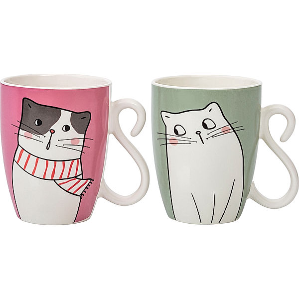 Geschenk-Set Katzen-Tassen, 2er Set