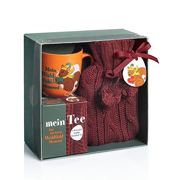 Geschenk-Set Wohlfühl-Moment mit Tasse, Tee & Wärmflasche