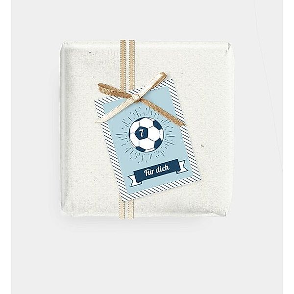 Geschenkanhänger Fussball, Geschenkanhänger rechteckig (48 x 62mm)