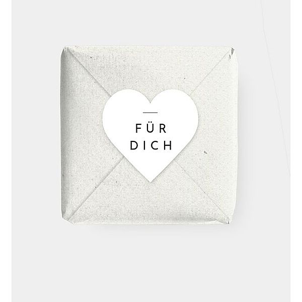 Geschenkaufkleber Du & Ich, Herz-Geschenkaufkleber (55 x 54mm)