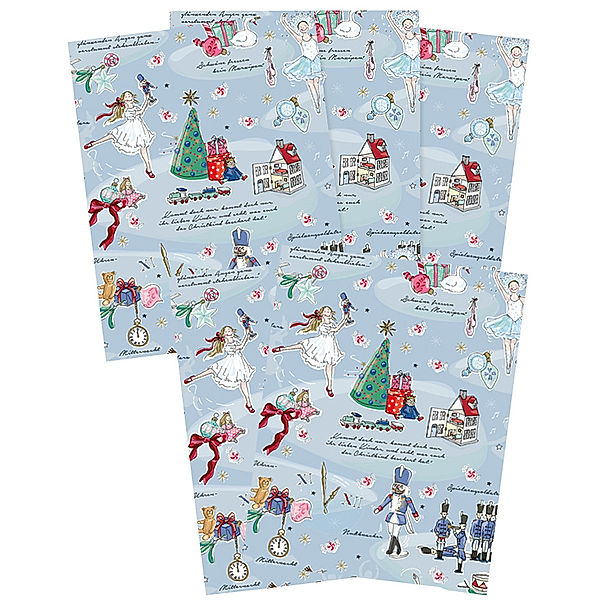 krima & isa Geschenkpapier NUSSKNACKER (67x49 cm) 5er-Set in bunt