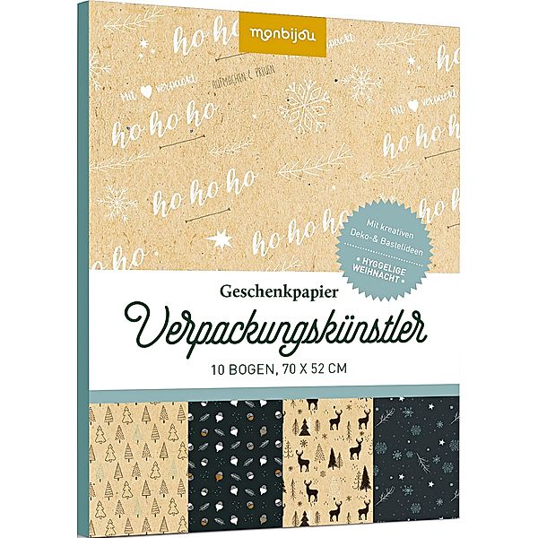 monbijou Geschenkpapier-Set HYGGELIGE WEIHNACHT 20-teilig in bunt, Helmut Lingen Verlag GmbH