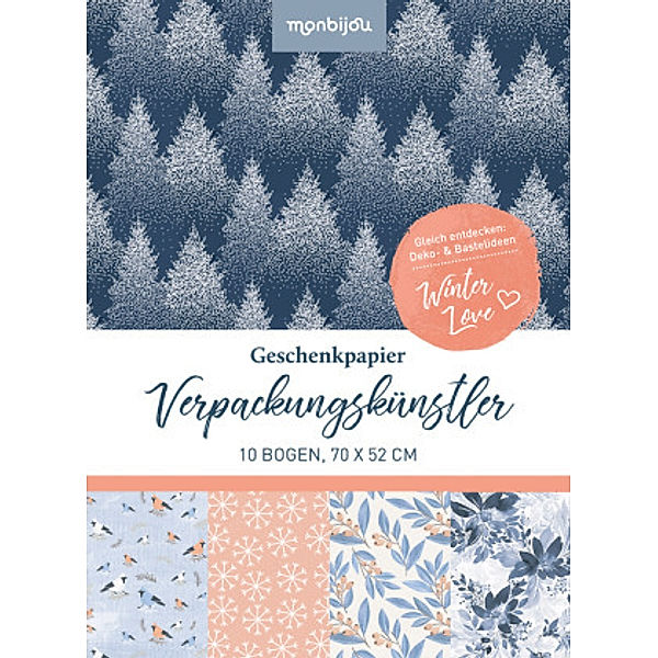 monbijou Geschenkpapier VERPACKUNGSKÜNSTLER WINTER LOVE 20-teilig in bunt