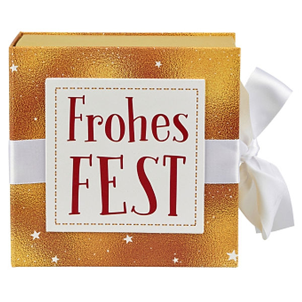 Geschenkschachtel mit Band 13 x 13 cm, Frohes Fest